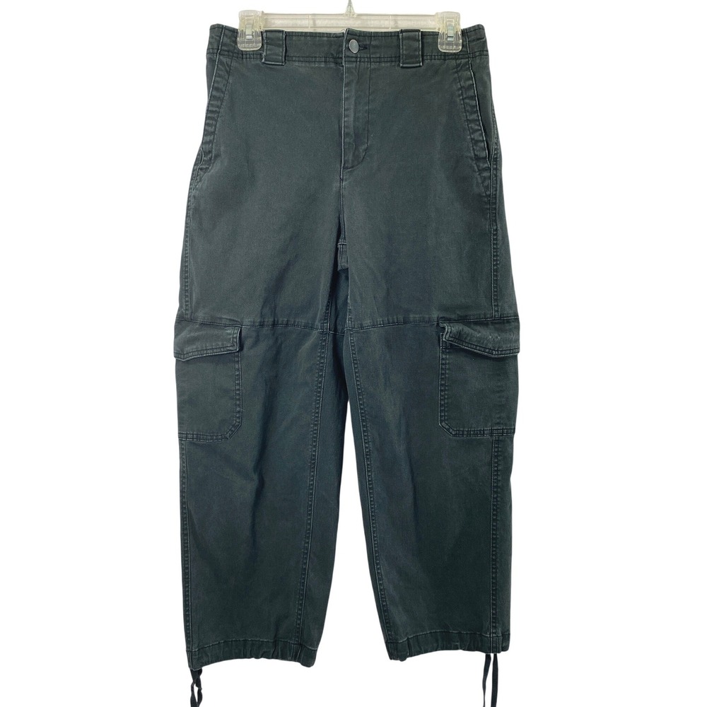 Old Navy Cargo Pants Mens 29" W Black Straight Drawstring Hem Utility Streetwear